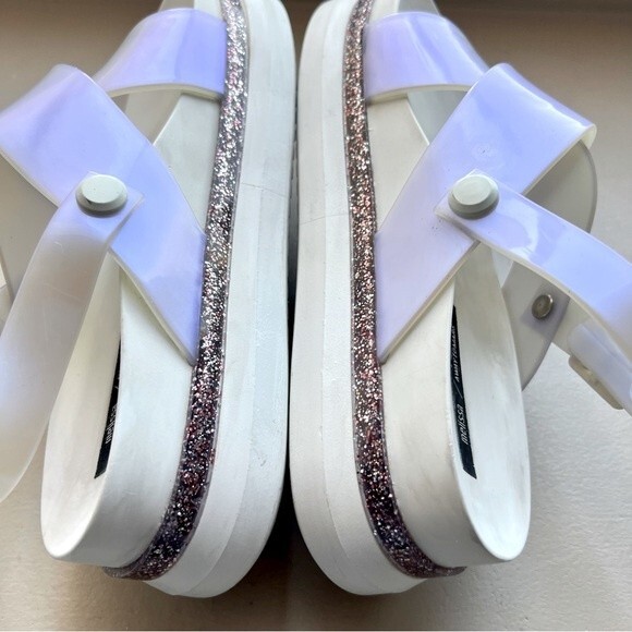Melissa Awaytomars White Cosmic Sandals II Glitter Platform Soles Women’s Size 6 - Picture 5 of 15